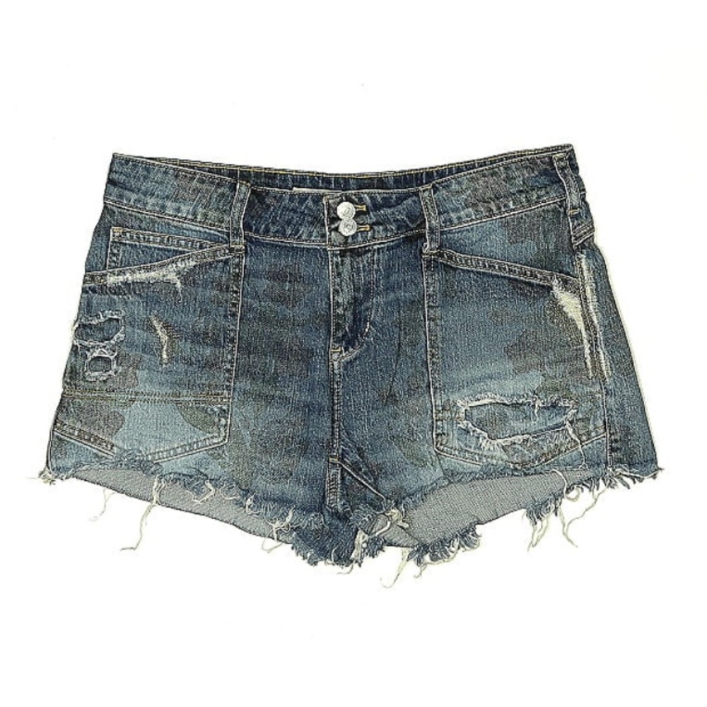 Pilcro Blue Jean Shorts Distressed Frayed Hem 29